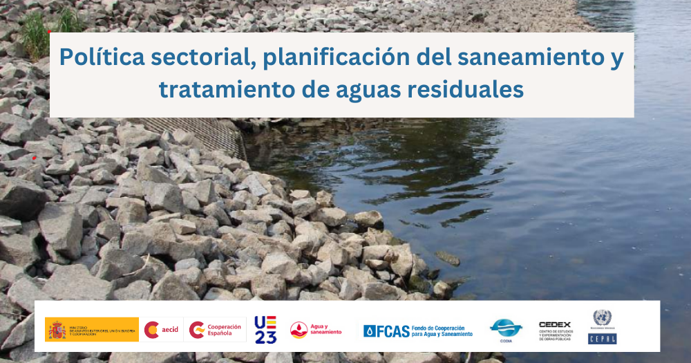 Cartel promocional Curso sobre Política sectorial, planificación del saneamiento y tratamiento de aguas residuales