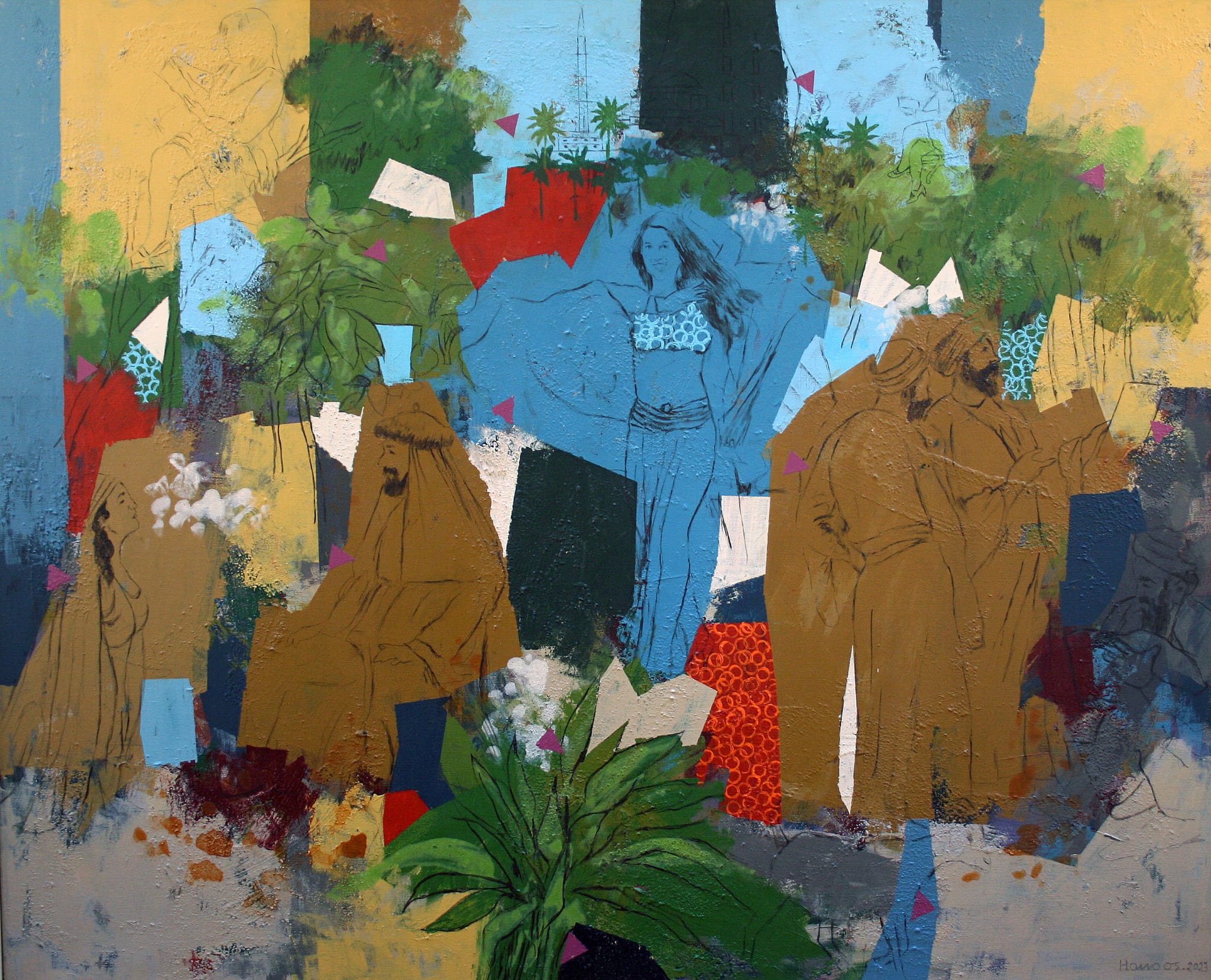HANOOS HANOOS (Kufa, Irak, 1958) Shahrezade y las noches árabes, nº 28 Técnica mixta / lienzo Firmado y fechado en 2023 (ang. inf. dcha.) Ingreso: Donación del artista. AECID N.º inv. 4873 CA